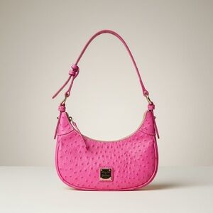Dooney & Bourke Ostrich Embossed Leather Hobo Bag from the Ostrich Collection